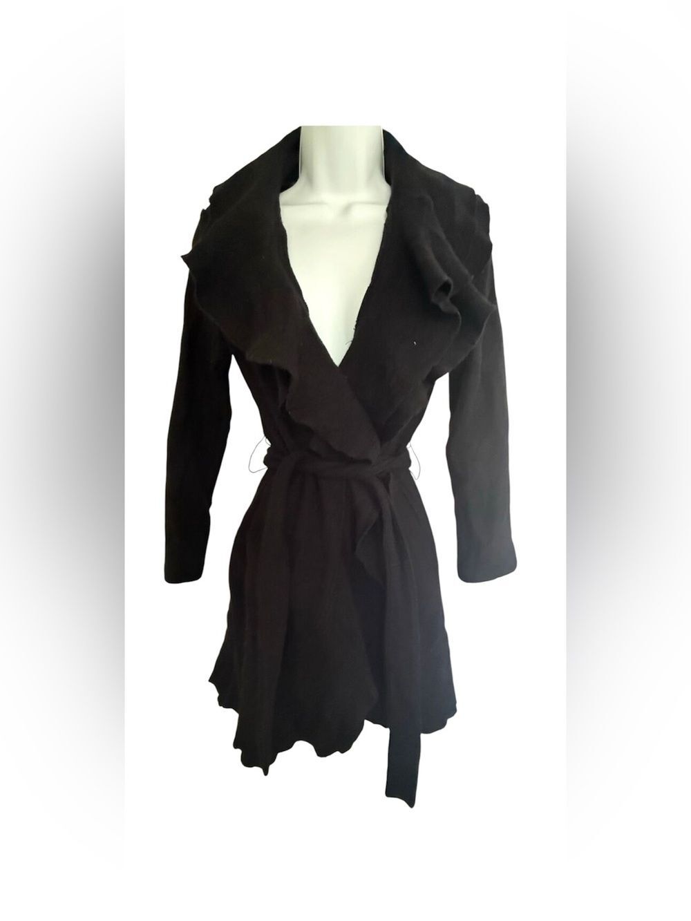 Wool Open Front Cardigan Size XS Womens Black 100%